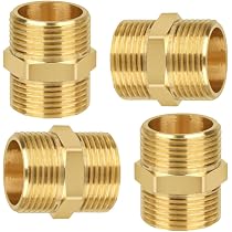 4x HERKINDNESS Doppelnippel 1 Zoll – Messing Fittings, G1 (32,5 Mm) Außengewinde, Für Heizung, Trinkwasser & Rohre