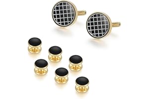 Wynameleri Classic Cufflinks and Tie Clips Set for Men Business Wedding, Happy Fathers Day Decor Accessory for Business, Birthday, Personalised Cufflinks for Men, Tie Pin And Cufflink Set