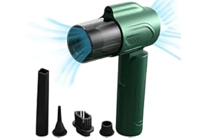ESENLONG 3- in- 1 Electronics Compressed Air Dusters, Rechargeable Foldable Vacuum Cleaner for Keyboard, 12000 RPM Electric Canned Air Kit, Cordless Air Can Spray Blower for PC Computer Desk Dust Cleaning