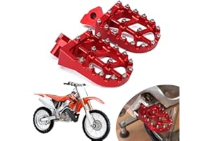 AnXin Motorcycle Foot Pegs Rests Pedals for Honda CR125 CR250 1995 1996 1997 1998 1999 CR500 1995-2005 YZ125 YZ250 WR400 97 98 Red