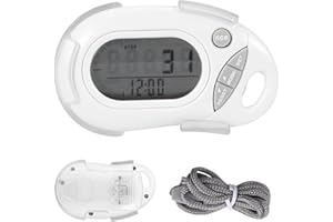 UNISOPH 3D Pedometer for Walking, Larger Display Walking Pedometer with Removable Clip and Lanyard, Precise Mini Pedometer, Portable, Track Steps, Miles/KM, Calories and Activity Time, for Men and Women