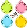TYTY 4 Pcs Pet Food Can Lids, Universal BPA Free Silicone Can Lids Covers for Dog and Cat Food, One Can Cap Fit Most Standard Size Canned Dog Cat Food(Multicolor)