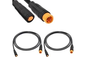 RUNCCI-YUN Câble d'extension 2-6Pin ebike Femelle et mâle Câble de vélo électrique Connecteur étanche 2pin pour éclairage/accélérateur/Frein de vélo électrique