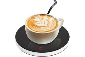 FANGEHONG Scalda Tazze da Caffè Intelligente con 2 Impostazioni di Temperatura, Sottobicchiere Riscaldato Elettrico Spegnimento Automatico 8 Ore, Scaldatazze Fino a 55 ℃ per Latte Bevande Caffè Tè (Bianco)