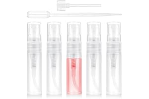 JIYIN 5 sztuk mini rozpylaczy do perfum, 5 ml, do ponownego napełnienia, puste butelki z rozpylaczem, do wody, alkoholu, olejków eterycznych