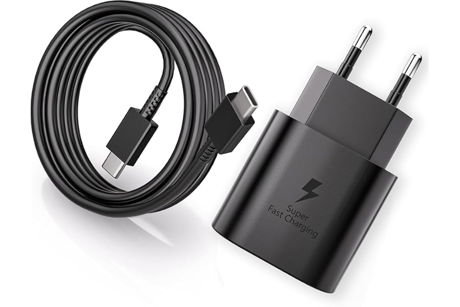 25W USB-C Super Fast Charger for Android and iPhone with Type-C to Type-C Fast Cable