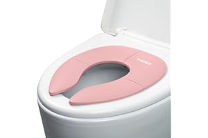 Twinky® Mini Potty - Réducteur WC bébé 2 en 1 et entraîneur de toilette - Siège de toilette pliable - Réducteur de siège de toilette - Lunettes de toilette pour enfants (Rose)