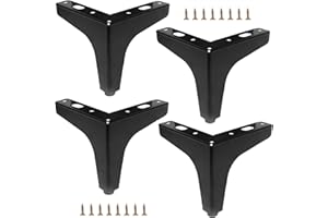 Luabue 4 inch / 10cm Metal Furniture Legs Set of 4 Sofa Legs Black Triangle Furniture Feet Cabinet Legs Cupboard Feet Replacement for Couch Chair Ottoman