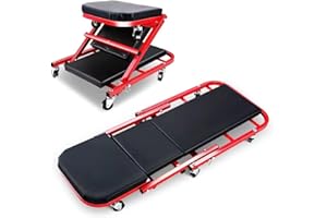 A.M.C. Carrello sotto Auto 2 in 1 Sgabello da Officina Lettino Riparazioni Max 150 kg