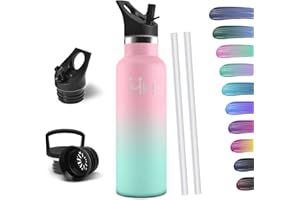 HoneyHolly Botella Termica 750ML, Reutilizable Sin BPA, Botella Agua Acero Inoxidable, Aislamiento Al Vacío de Doble Pared, Cantimplora Termica para Adultos, Deporte, Oficina, Yoga | Botella Agua