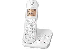 Panasonic KX-TGC420FRW Téléphone Sans Fil Répondeur Numérique, Base et Combiné Simples, Mains Libres, Identification de l'Appelant, Blocage des Appels Indésirables, Eco Plus, LCD, Blanc