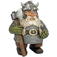 Barbas & Zacári Wikinger Victor Norse Zwerg Gnom Statue - Wikinger Garten Gnom Farbige Dekoration für Outdoor GNOME…