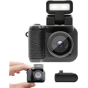 Mini Digital Camera with 1.4 in LCD Screen 1080P 32GB Card Charging Base Monoreflexes Shaped CMOS Small Compact Portable Video Recorder Easy to Operate (Black)