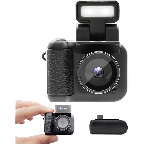 Mini Digital Camera with 1.4 in LCD Screen 1080P 32GB Card Charging Base Monoreflexes Shaped CMOS Small Compact Portable Video Recorder Easy to Operate (Black)