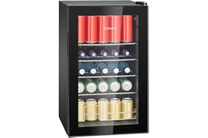 Bomann® Getränkekühlschrank | 63 Liter | stufenlos regelbar +3–10°C | Flaschenkühlschrank mit Glastür, 4 Ablagen & LED-Beleuchtung | leise, energieeffizient & kompakt | für Flaschen & Dosen | KSG 7287