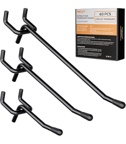 30 Pack 4-Inch Metal Pegboard Hooks – Fits 1/8-Inch Boards, Rubber-Tipped, Rust-Resistant, Great For Garage, Shop & Kitchen Storage (Silver)