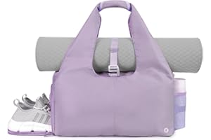 SPORTSNEW Sac de Sport Yoga Gym Femme Compartiment de Chaussures Indépendant Poche Humide Disponible pour Weekend Voyage Multi Compartiment, Violet