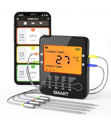 ThermoPro Sonde Température Alimentaire - Compatible TP04, TP07, TP08, TP16, TP17, TP20 - Acier Inoxydable