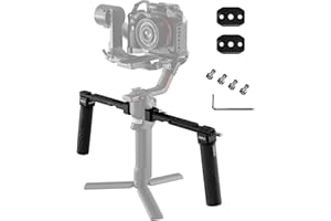 SIRUI Dual Handgrip für DJI RS 4/ RS 4Pro/RS 3/RS 3 Pro/RS 2/RSC 2/Ronin-S/Ronin-SC, Gimbal Griff für Ronin Serie mit NATO Rails, Cold Shoe, 1/10.2cm & 3/20.3cm Gewinde, AM-DSH