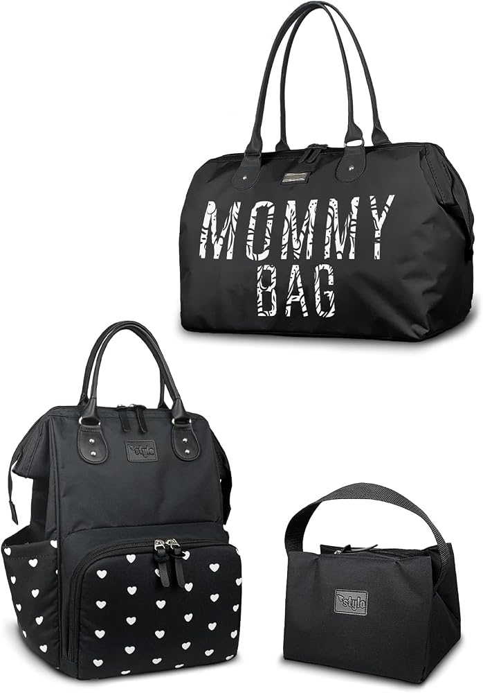 Stylo 3'lü Set Anne Bebek Bakım Sırt Çantası & Urban Anne Bebek Omuz Çantası ve Termos Çanta