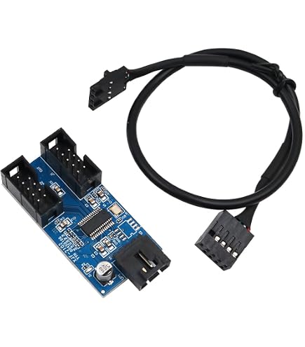 xiwai Scheda Madre 9pin USB 2.0 Header 1 a 2 Femmina Cavo di Prolunga HUB Connettore Adattatore Porta Multilier