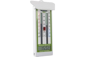 THERMOMETER WORLD Digital Max Min Greenhouse Thermometer Room Temperature - Classic Max Min Thermometer to Measure Maximum and Minimum Temperatures - Easy Wall Mounted Greenhouse Accessories Indoor or Outdoor