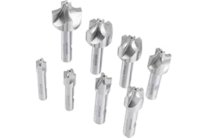 Accusize Industrial Tools H.S.S. Corner Rounding End Mill Set Size from 1/16 inch to 3/8 inch, 8 pc, 1011-0008