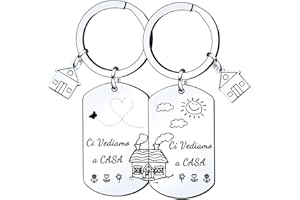 Lumengqi 2 Confezioni per Portachiavi Casa Unisex Portachiavi Ci vediamo a Casa per Coppia in Acciaio Inox Ciondolo Casa Casetta Carina Chiavi regalo di inaugurazione della casa per moglie marito