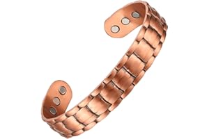 MagEnergy Kupferarmband Für Herren, Ultra-Stärke Magnetarmband mit 3500 Gauss-Magneten, 99,9% Reines Kupfer, Verstellbare Schmuck-Geschenkbox (Kupfer - Klassisch)