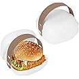 Linkidea 2 Pcs Hamburger Buns Storage Container, Portable Burger Holder with Hand Strap Suitable for Outdoor, Picnic, Work, Burger Box with Cover Fits to Good Burger or Sandwich Use (White)