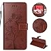 Produktbild Sycode Galaxy S7 Edge Hülle,Galaxy S7 Edge Case,Galaxy S7 Edge Schutzhülle,PU Leder Wallet Tasche Brieftasche im Bookstyle Schön Retro Elegant Cute Lovely Schmetterling Baum Blume Ameise Muster Malerei Flip Lederhülle Hülle Slim Fit Soft Silikon Magnetverschluss Wallet Case Kunstleder Tasche Cover mit Standfunktion und Kartenfächer Tasche Wallet Case Cover für Samsung Galaxy S7 Edge-Braun