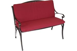 gartenmoebel-einkauf Auflage Bankpolster Tacoma für Gartenbank 2-sitzer 98 x 88cm, Farbe: Uni - rot, mit Rückenteil