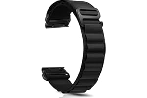ZoRoll 22mm QuickFit Cinturino per Garmin Fenix E/Fenix 8 47mm/7/6 GPS/6 PRO GPS/5 Plus, Nylon G-Hook Regolabile Sportivo Bracciale per Garmin Epix (Gen 2)/Tactix 8 47mm/Descent G2 - Nero