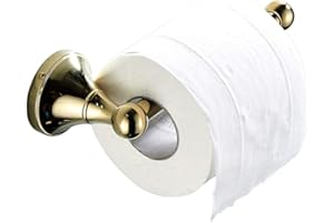 Flybath Porte-Papier Toilette Support de Papier Cuisine Laiton Salle de Bain Toilette et Cuisine Porte Rouleau Toilette Mural, Or Poli