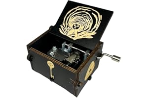 Youtang Coraline - Caja de música grabada de madera para regalo, mini caja musical para cumpleaños, aniversario, día de San Valentín, Navidad (manivela, negro)