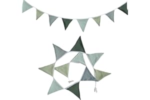 BFUZXY Bandierine per la cameretta dei bambini, per esterni, resistente alle intemperie, in tessuto di mussola, ghirlande decorative per la cameretta dei bambini, decorazione da parete, per il letto, per la