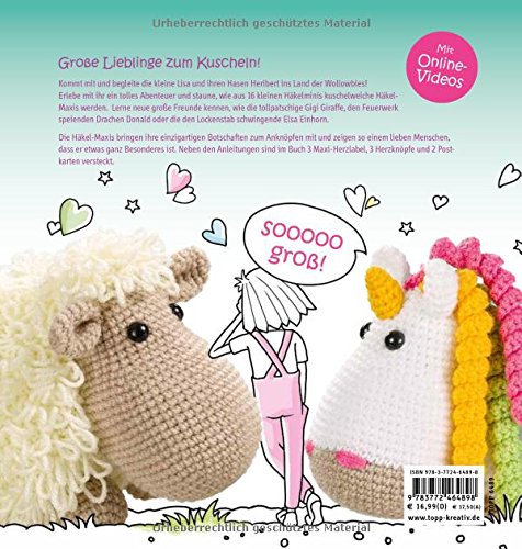 MAXI Wollowbies: Häkelminis werden GROSS. Mit 3 Labels, 3 Knöpfen, 2 Postkarten und Online-Videos - 2