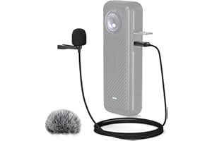 Cubilux Insta 360 X4 Lapel Microphone, High-Sensitivity Omnidirectional Wired Lavalier MIC, Ideal Compatible with Vlogging, Interviews, Streaming, Lectures & Broadcasting, 5ft Cable