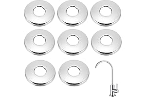 PZJFH Set di 8 Rosone Miscelatore Doccia, Rosone Rubinetto, Argento Copertura Rubinetti Rubinetti in Acciaio Inossidabile, Diametro Interno 25 mm, per Rubinetti Doccia, Rubinetti, Radiatori