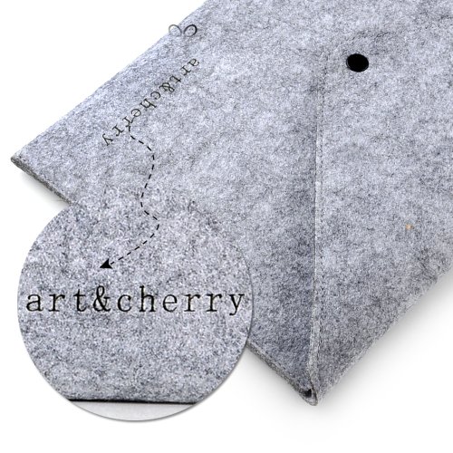 ©art&cherry Filztasche im Briefdesign für Notebooks bis 15″ hellgrau - 3