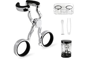 AHRLIC Contact Lens Remover and Applicator Tool Kit, Contact Lens Applicator with Soft Tip, Portable Contact Lens Insertion Tool with Storage Case and Tweezers, Ideal for Beginners and Travel (Back)