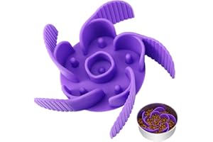 MateeyLife Gamelle pour Chien à Alimentation Lente avec Ventouses, Découpable Gamelle Anti Glouton Insert, Convient Aux Gamelles de Base et Surélevées, Violet
