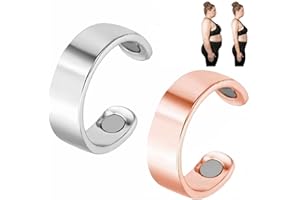 ShengQiu 2PCS Cal/mi Ring,Copper Magn/etic Rings for Women Men,Cal/mi Mag/netic Rings,Adjustable Ma/netic Rin/g,Smart Ring,Anxiety Rin/g