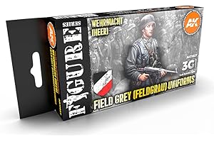 AK INTERACTIVE AK Acrylics 3Gen FIGURE SET AK11627 GERMAN FIELD GREY UNIFORMS 3G (6x17ml)