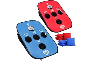 Cornhole Battle® Foldable Fabric Toss Game 2 Boards + 8 Throwing Bags | Complete set with 2 fabric boards 90x60 cm, 8 throwing bags and carry case, lightweight and foldable for playing anywhere.