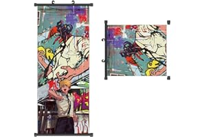 Jiumaocleu Póster de anime para hombre de motosierra, Denji/Power/Makima manga japonesa colgante de pared con tela de pergamino de tela de impresión de pancartas colección para habitación en el hogar