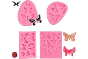LGWJHCY Stampo in silicone per torta a forma di farfalla, 4 pezzi, per pasta, cioccolato, cupcake e decorazione di argilla