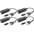 ANVISION 4-Pack 5V PoE Splitter, 48V to 5V 2.4A, Plug 3.5mm x 1.35mm, 5.5mm x 2.1mm Connector, IEEE 802.3af Compliant, for IP Camera and More