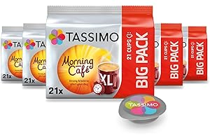 ‎TASSIMO Tassimo Kapseln Moring Café XL Strong & Intense, Big Pack, 5 x 21 Pads, 105 Kaffeekapseln