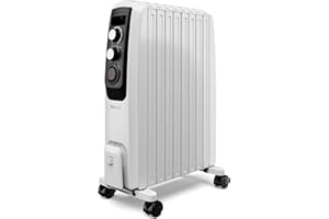 PRO BREEZE ProBreeze Olejowy Grzejnik Elektryczny, Przenośny Energooszczędny z Termostatem, 24h Timer, do Domu Łazienkowy, Bezpieczny z Zabezpieczeniem przed Przegrzaniem, 3 Poziomy Mocy, 2000W, Biały